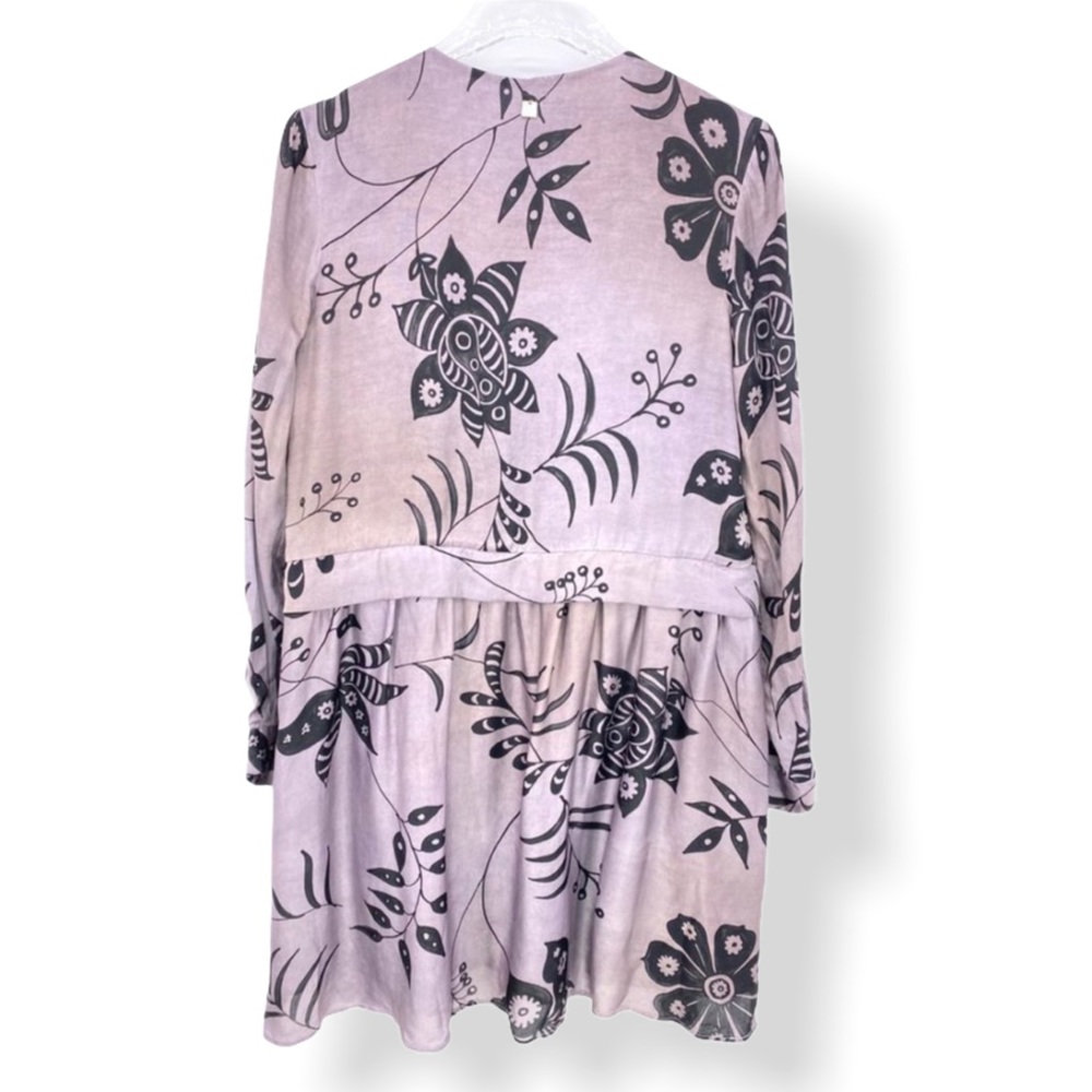 Manila Grace Silk Blend Button Front Mini Dress - Picture 4 of 12